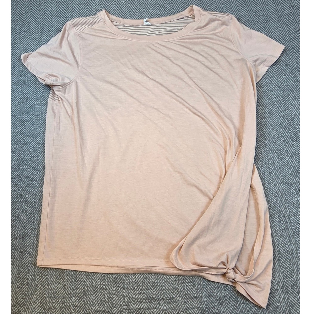 Old Navy Active Go-Dry Side Knot Mesh Back T-Shirt Blush Pink 1X Plus